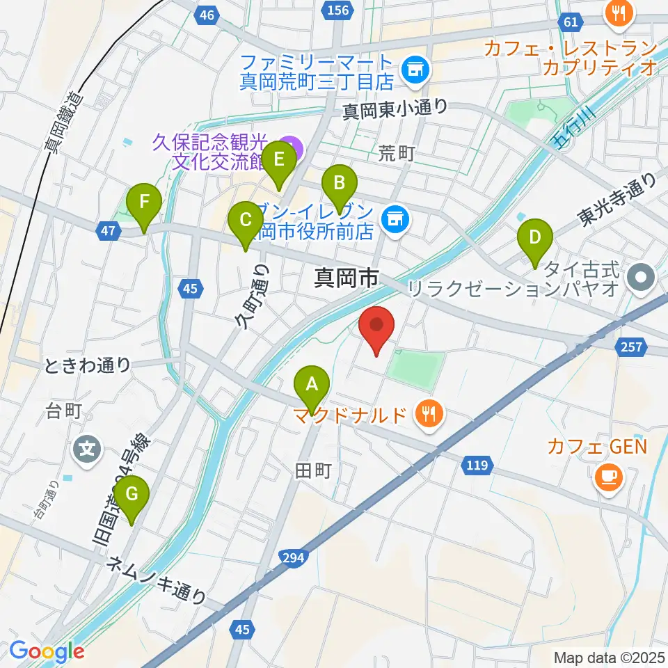 真岡トクシン総合体育館周辺の駐車場・コインパーキング一覧地図