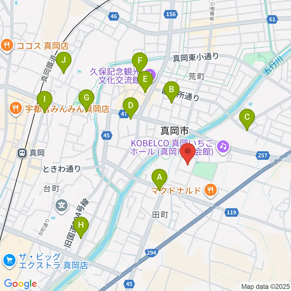 真岡トクシン総合体育館周辺の駐車場・コインパーキング一覧地図