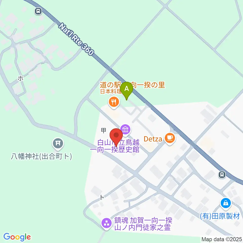 白山市立鳥越一向一揆歴史館周辺の駐車場・コインパーキング一覧地図