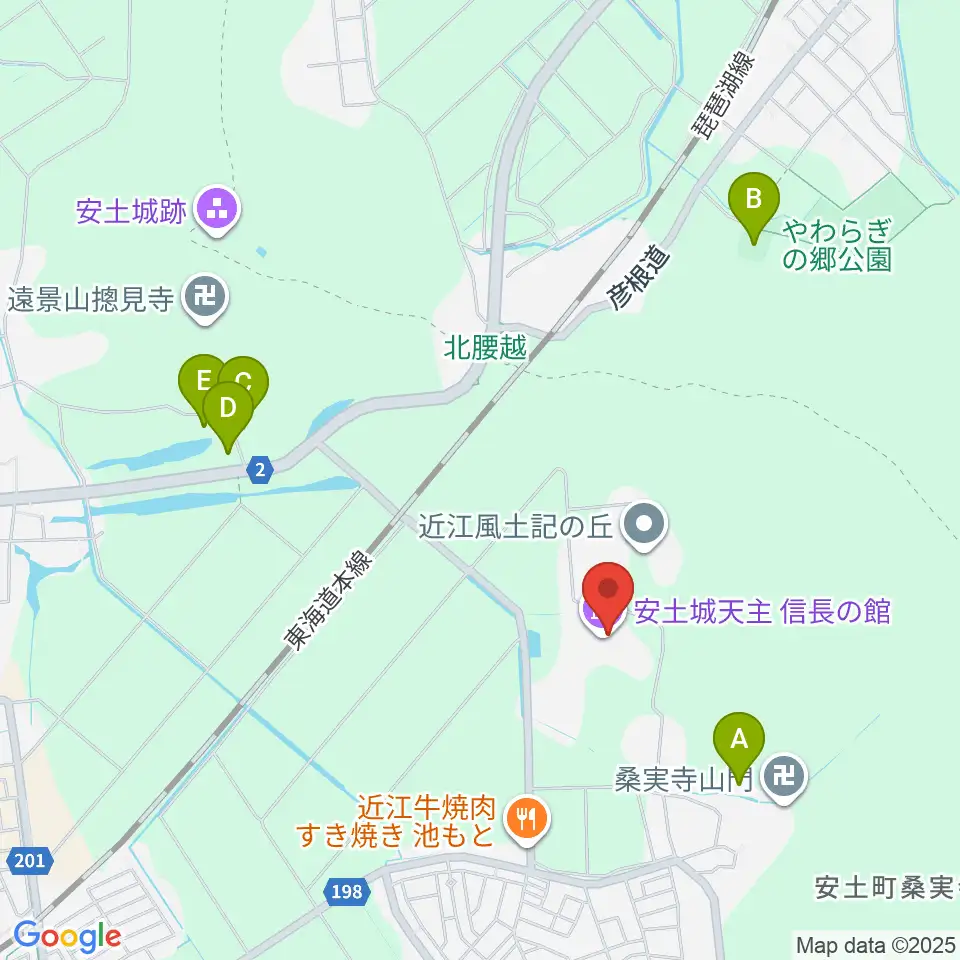 安土城天主信長の館周辺の駐車場・コインパーキング一覧地図