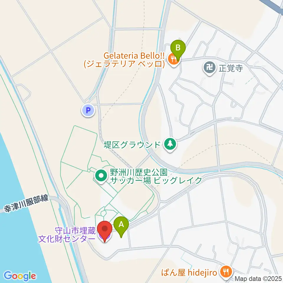 守山市埋蔵文化財センター周辺の駐車場・コインパーキング一覧地図