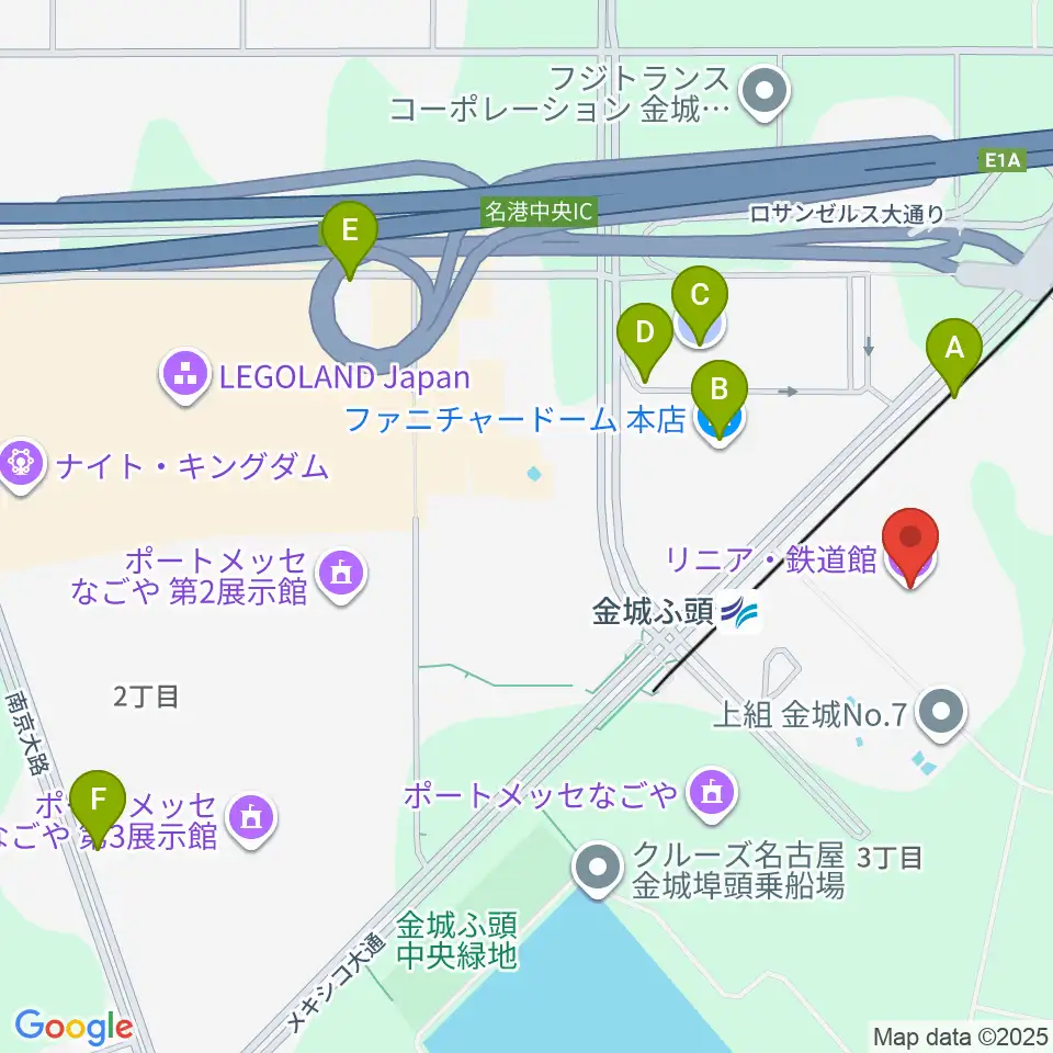 リニア・鉄道館周辺の駐車場・コインパーキング一覧地図