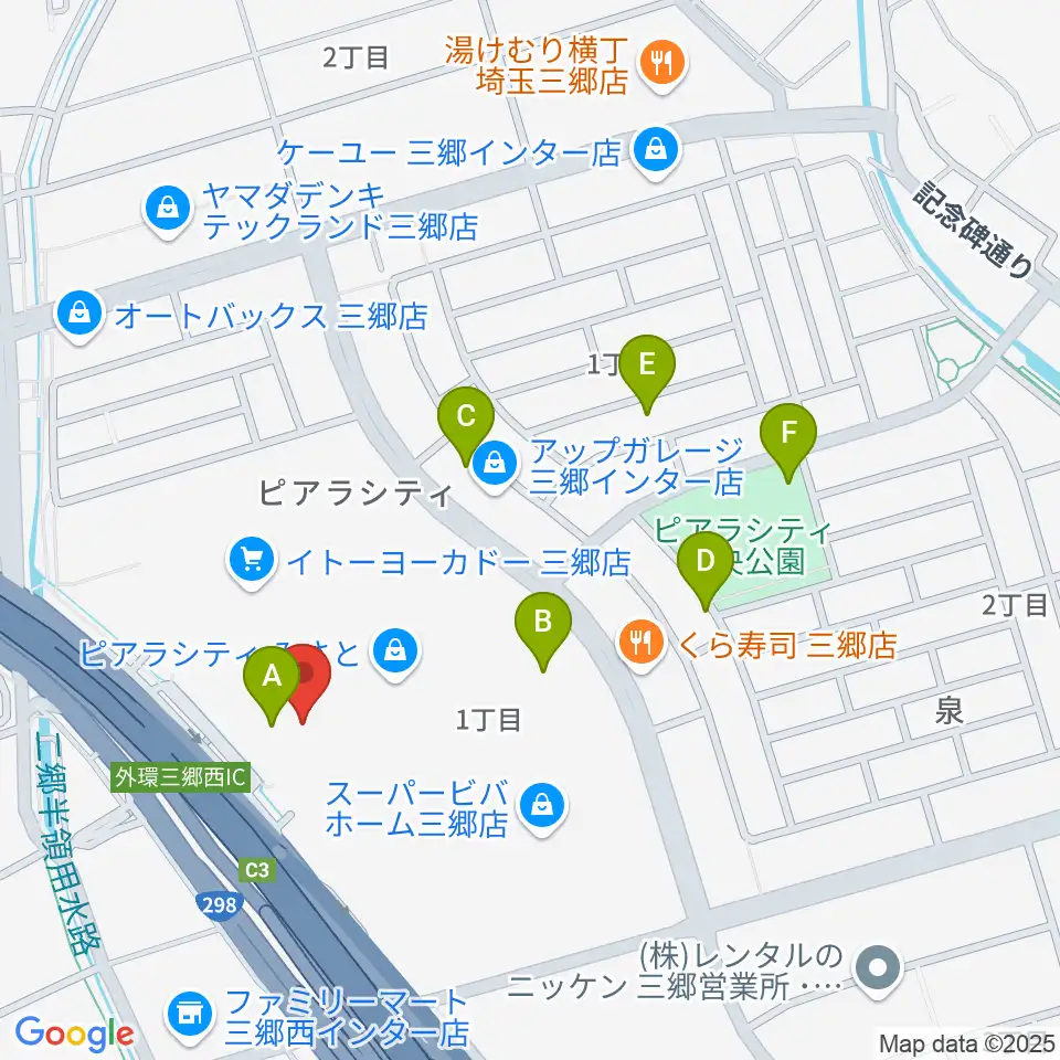 シネマサンシャイン三郷周辺の駐車場・コインパーキング一覧地図