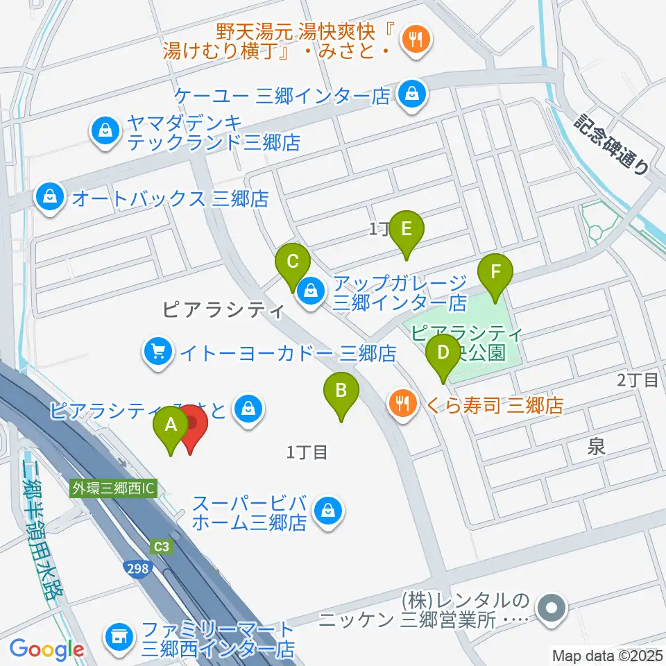 シネマサンシャイン三郷周辺の駐車場・コインパーキング一覧地図