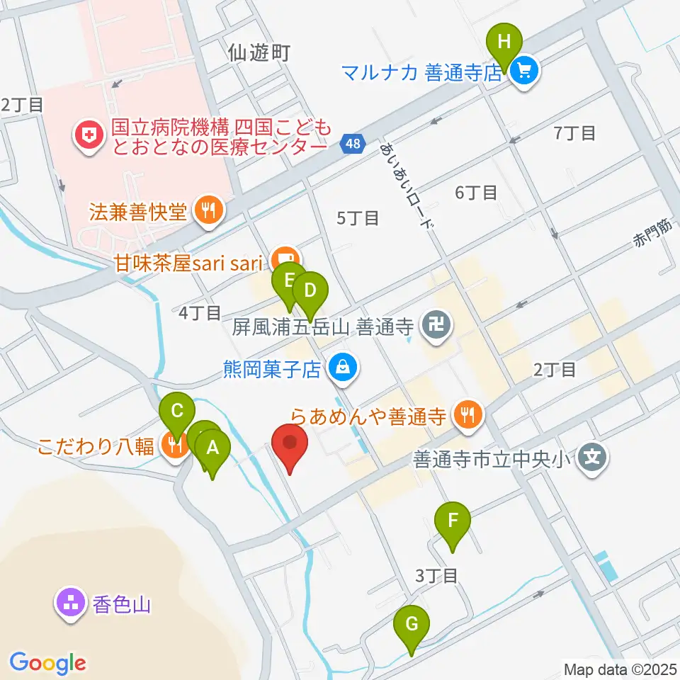善通寺宝物館周辺の駐車場・コインパーキング一覧地図