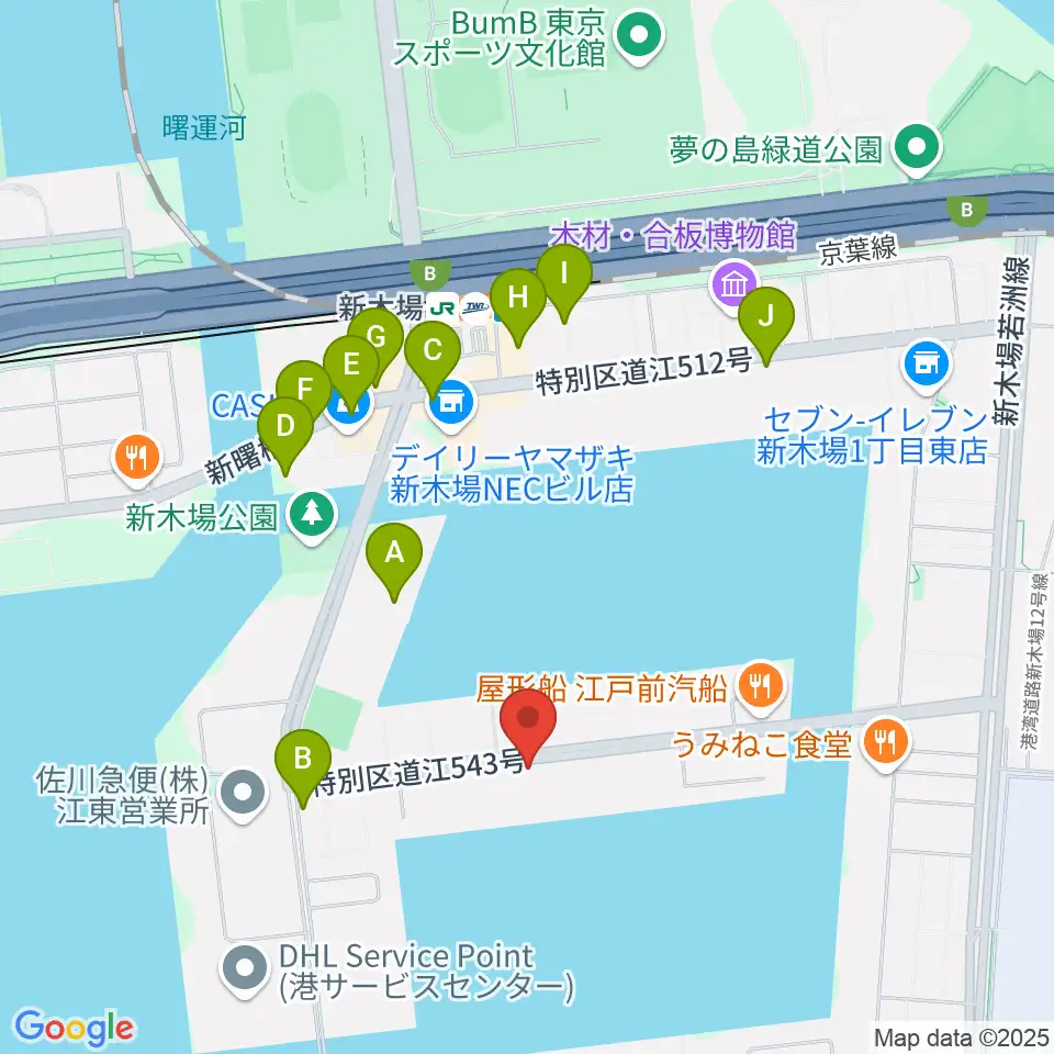 GARDEN 新木場 FACTORY周辺の駐車場・コインパーキング一覧地図