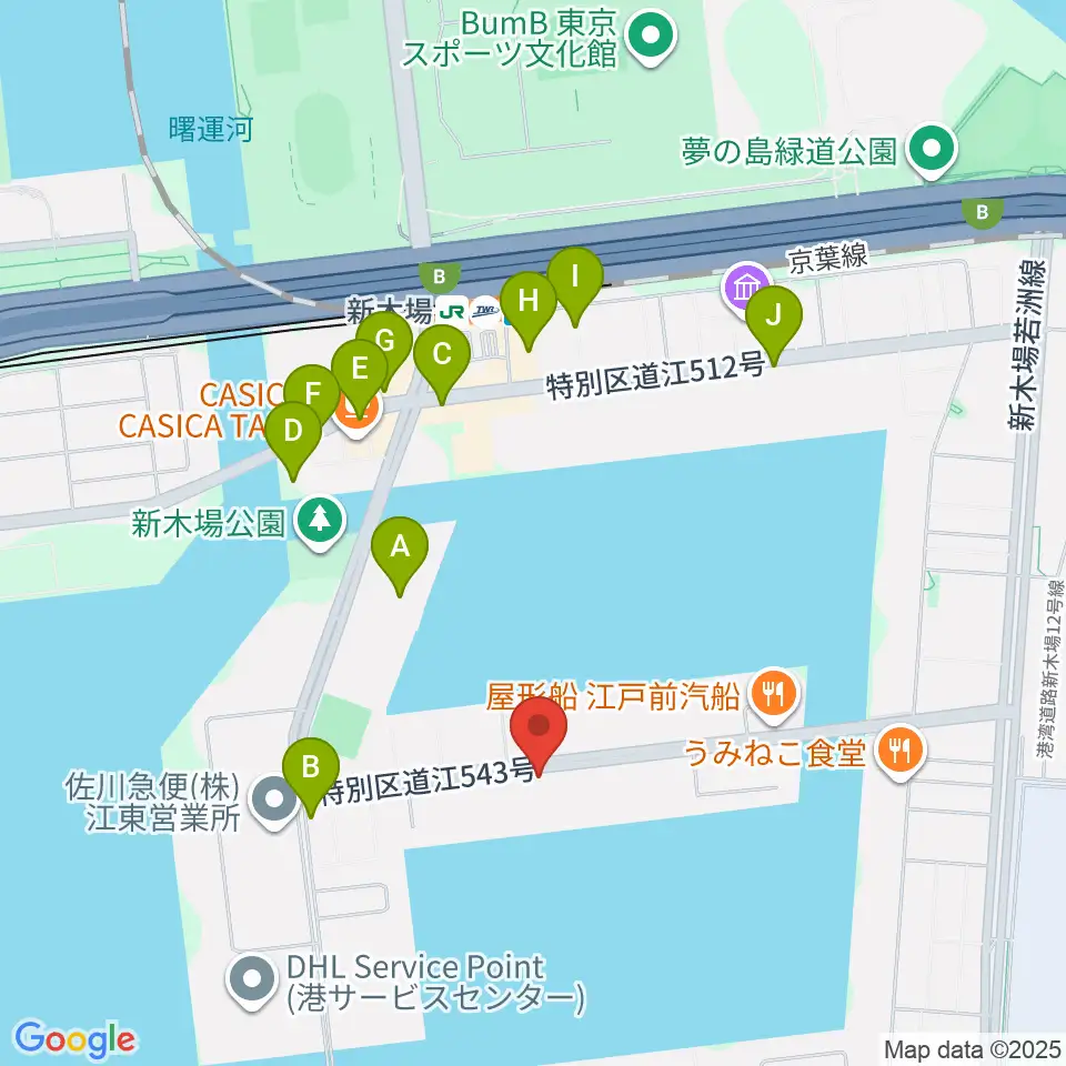 GARDEN 新木場 FACTORY周辺の駐車場・コインパーキング一覧地図