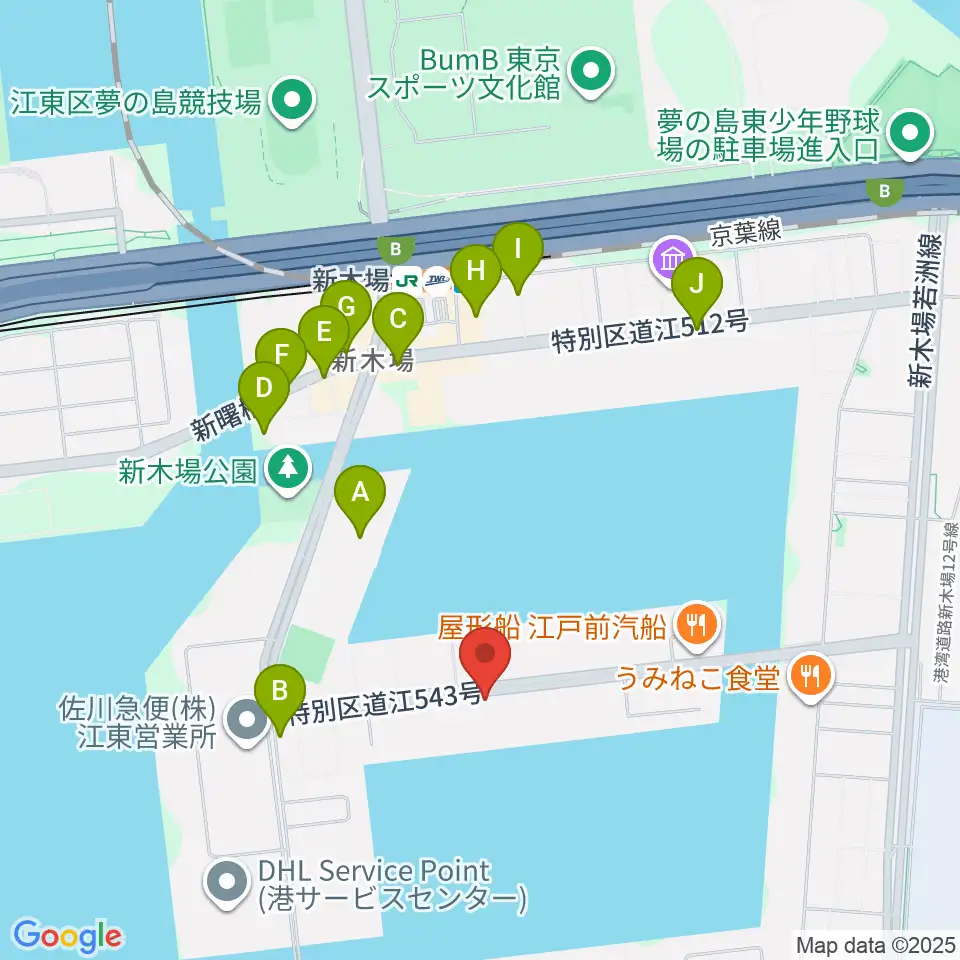 GARDEN 新木場 FACTORY周辺の駐車場・コインパーキング一覧地図