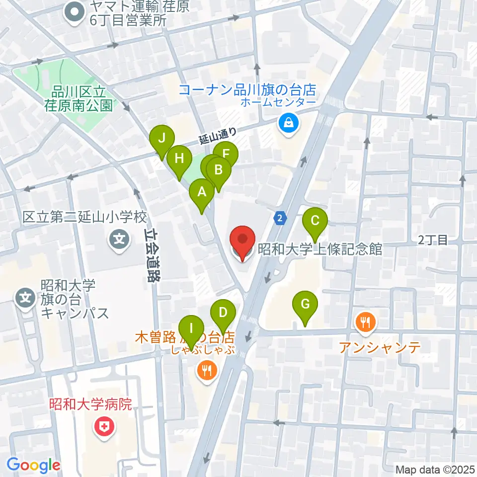 上條ホール周辺の駐車場・コインパーキング一覧地図