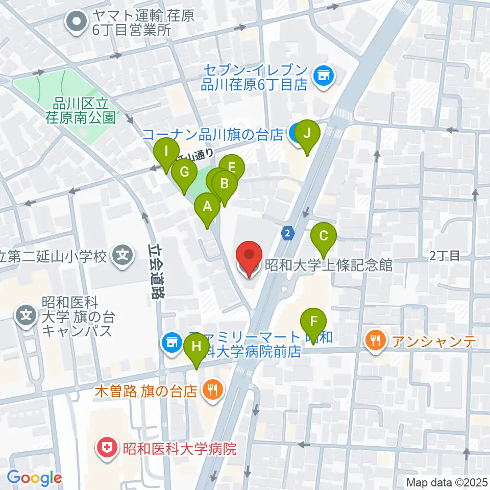 上條ホール周辺の駐車場・コインパーキング一覧地図