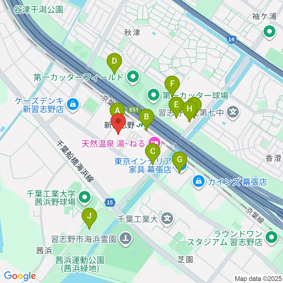 千葉県国際総合水泳場周辺の駐車場・コインパーキング一覧地図