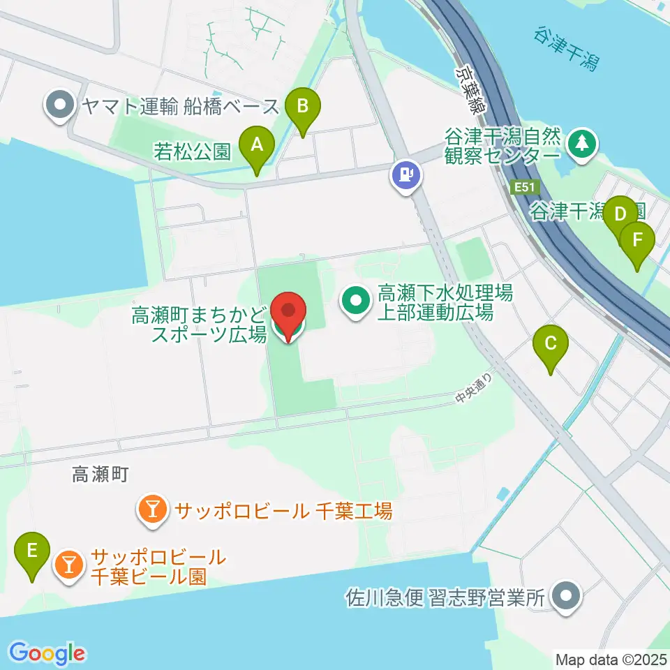 高瀬町まちかどスポーツ広場周辺の駐車場・コインパーキング一覧地図