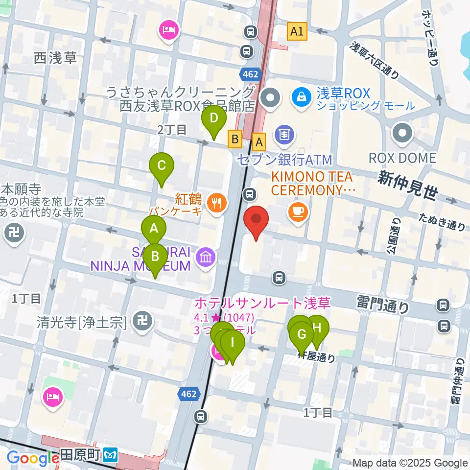 CREAM LIVE ASAKUSA周辺の駐車場・コインパーキング一覧地図
