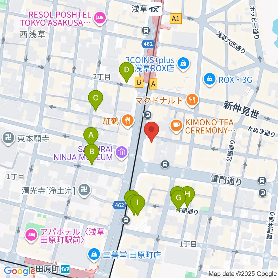 CREAM LIVE ASAKUSA周辺の駐車場・コインパーキング一覧地図