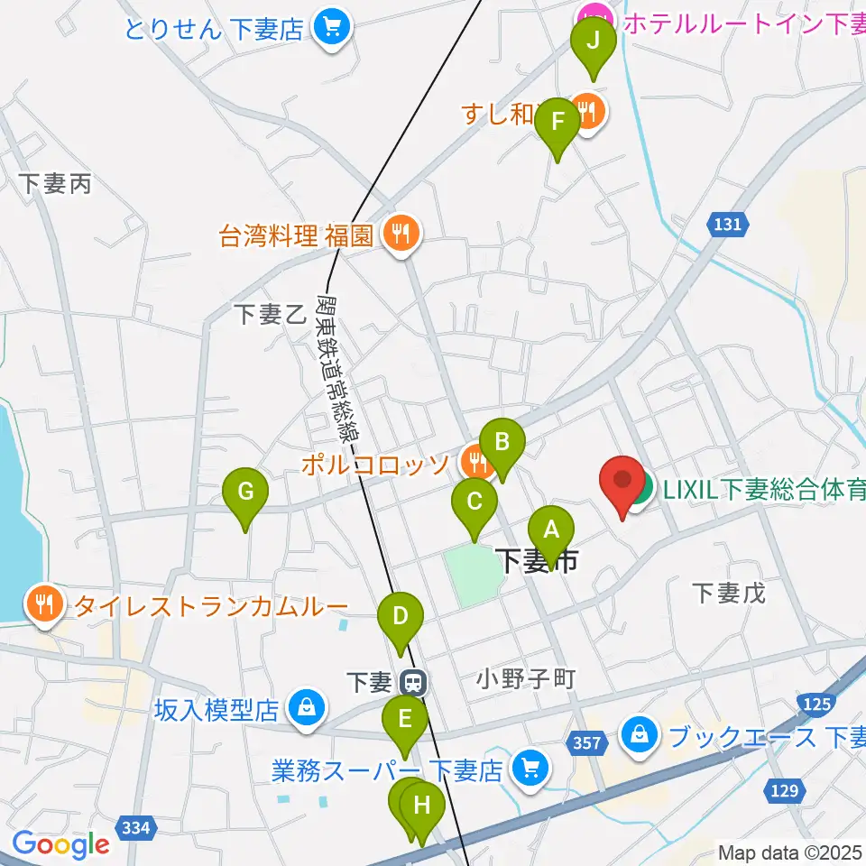 LIXIL下妻総合体育館周辺の駐車場・コインパーキング一覧地図