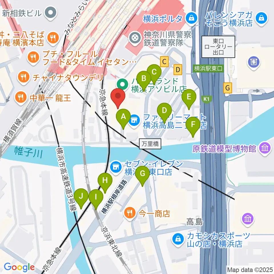 YOKOHAMA COAST garage+周辺の駐車場・コインパーキング一覧地図