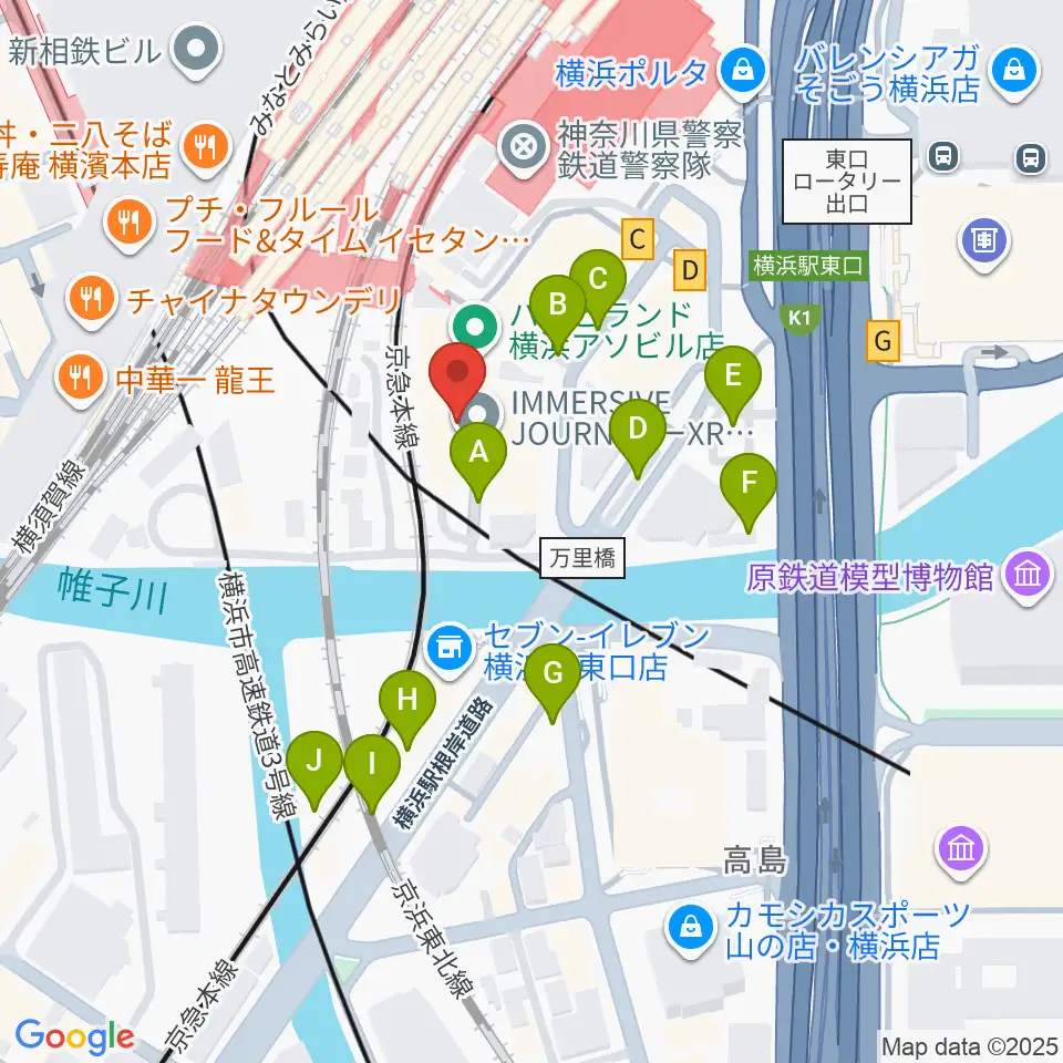 YOKOHAMA COAST garage+周辺の駐車場・コインパーキング一覧地図