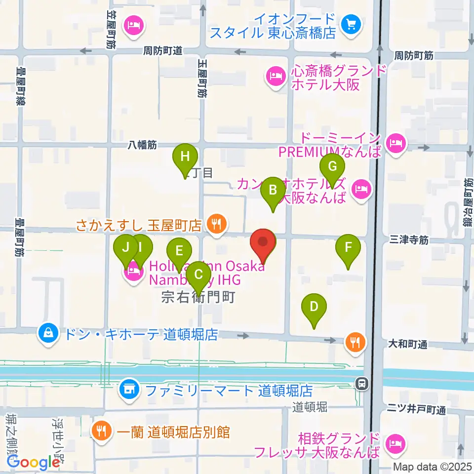 PLUSWIN HALL 大阪周辺の駐車場・コインパーキング一覧地図