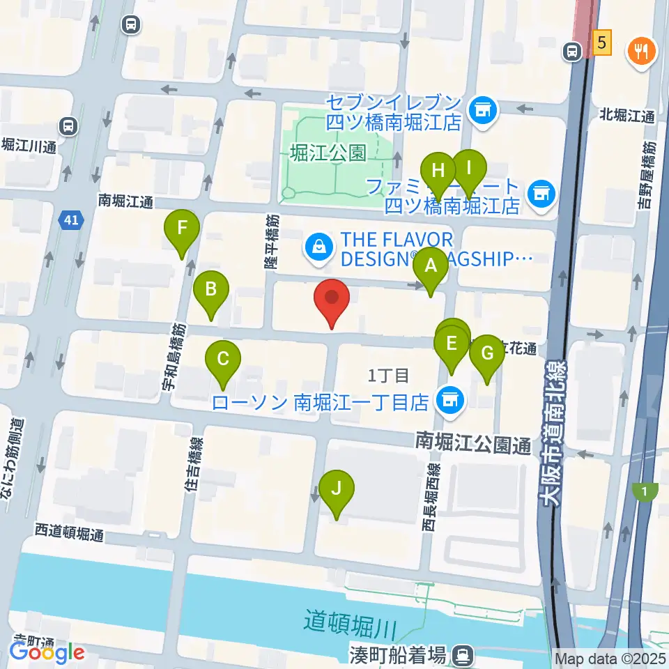 PLUSWIN HALL 南堀江周辺の駐車場・コインパーキング一覧地図