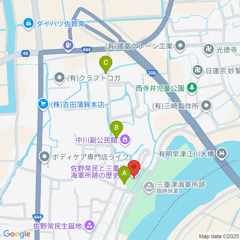 佐野常民と三重津海軍所跡の歴史館周辺の駐車場・コインパーキング一覧地図