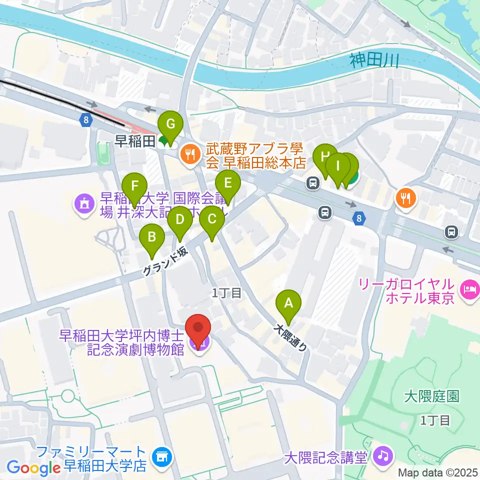 早稲田大学坪内博士記念演劇博物館周辺の駐車場・コインパーキング一覧地図