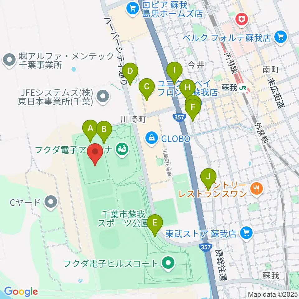 フクダ電子フィールド周辺の駐車場・コインパーキング一覧地図