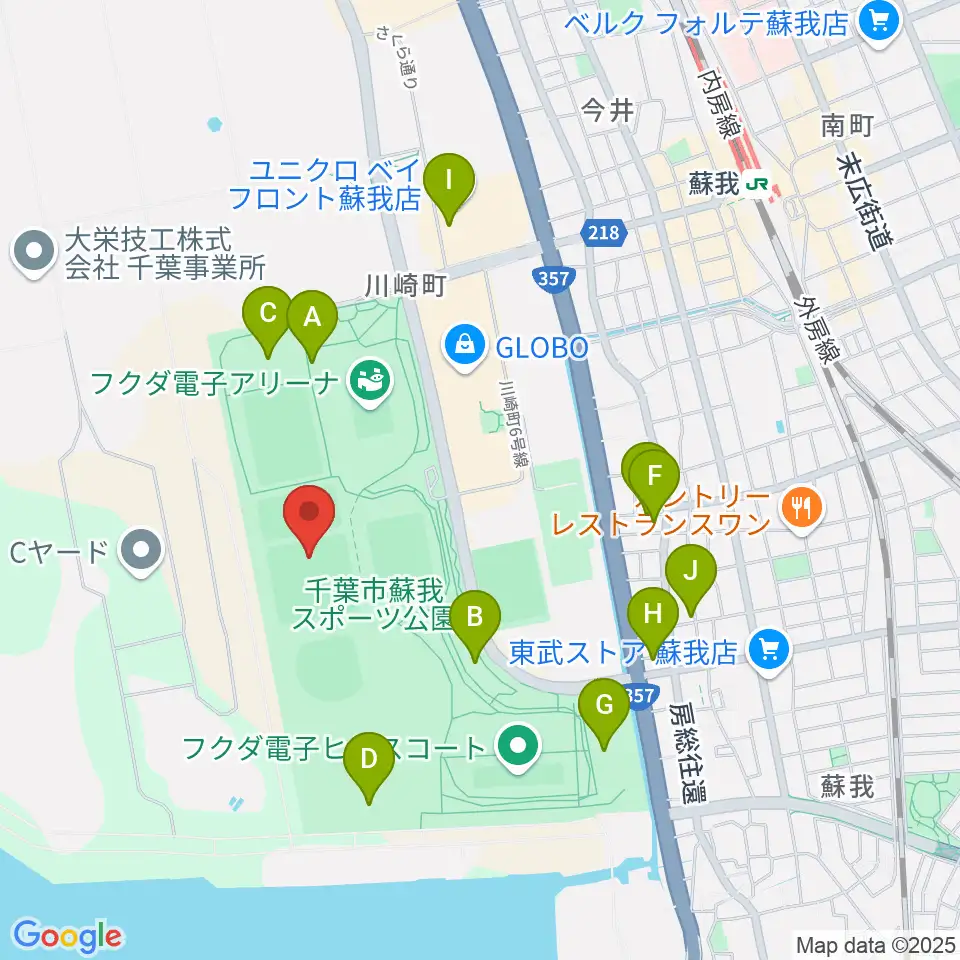 フクダ電子グラウンド周辺の駐車場・コインパーキング一覧地図