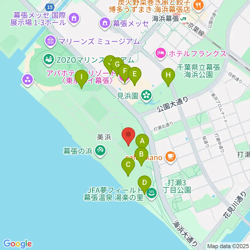 JFA夢フィールドBピッチ周辺の駐車場・コインパーキング一覧地図