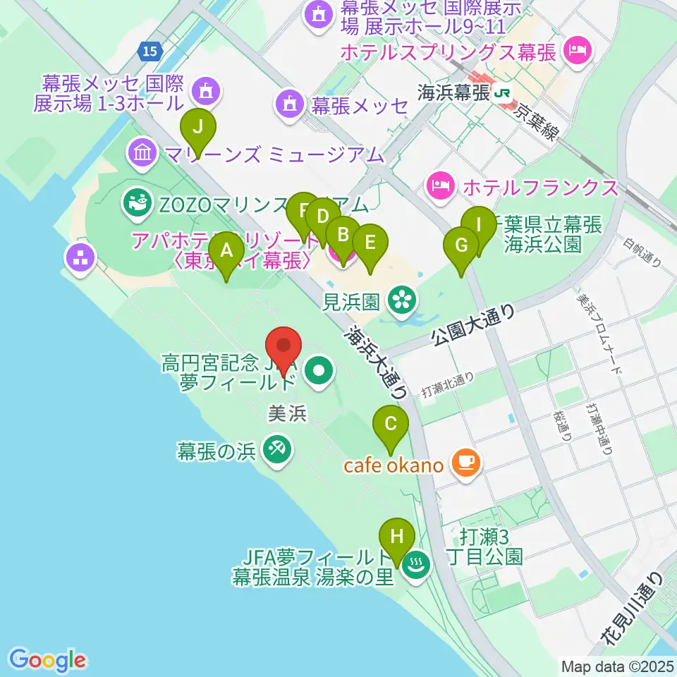 JFA夢フィールド ビーチサッカーピッチ周辺の駐車場・コインパーキング一覧地図