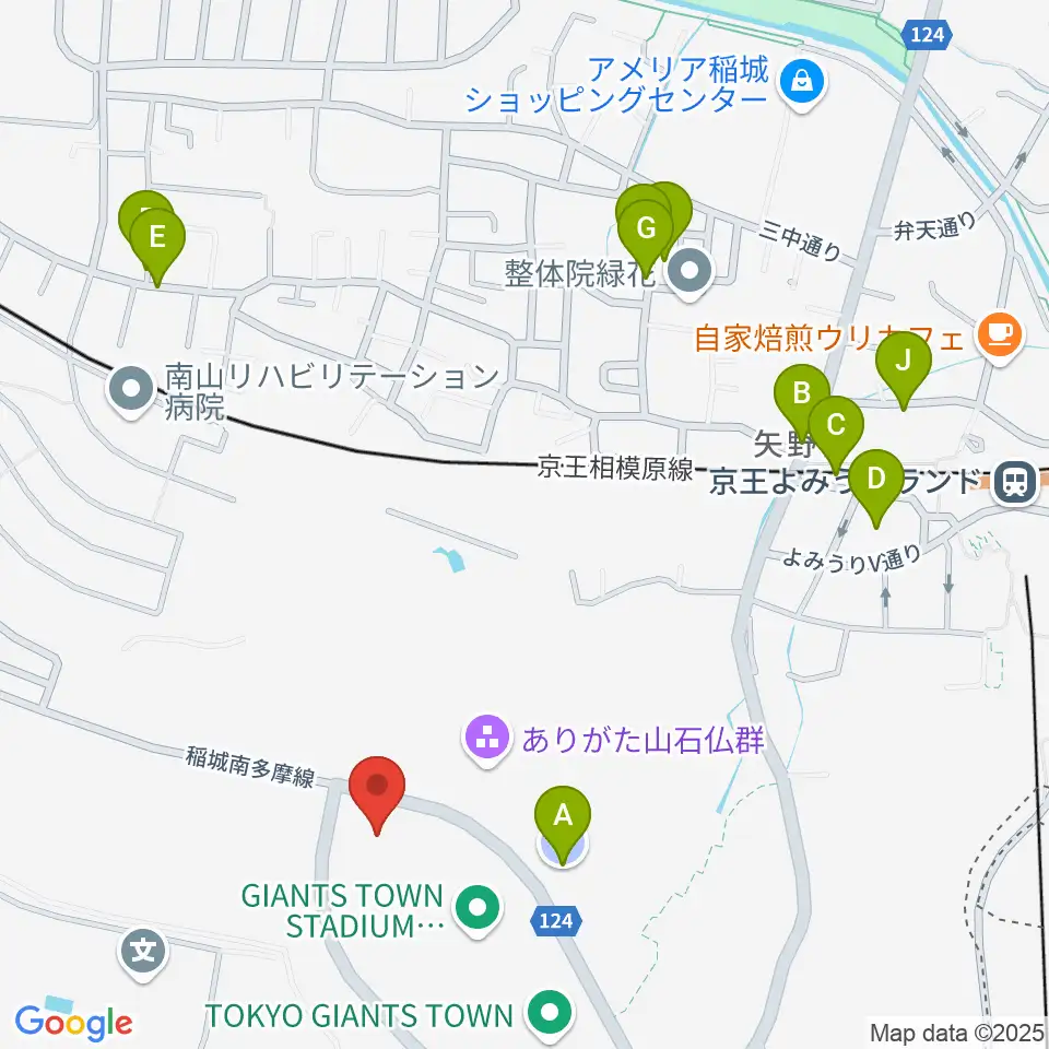ジャイアンツタウンサブグラウンド周辺の駐車場・コインパーキング一覧地図