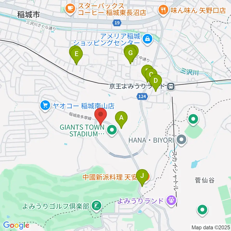 ジャイアンツタウンサブグラウンド周辺の駐車場・コインパーキング一覧地図