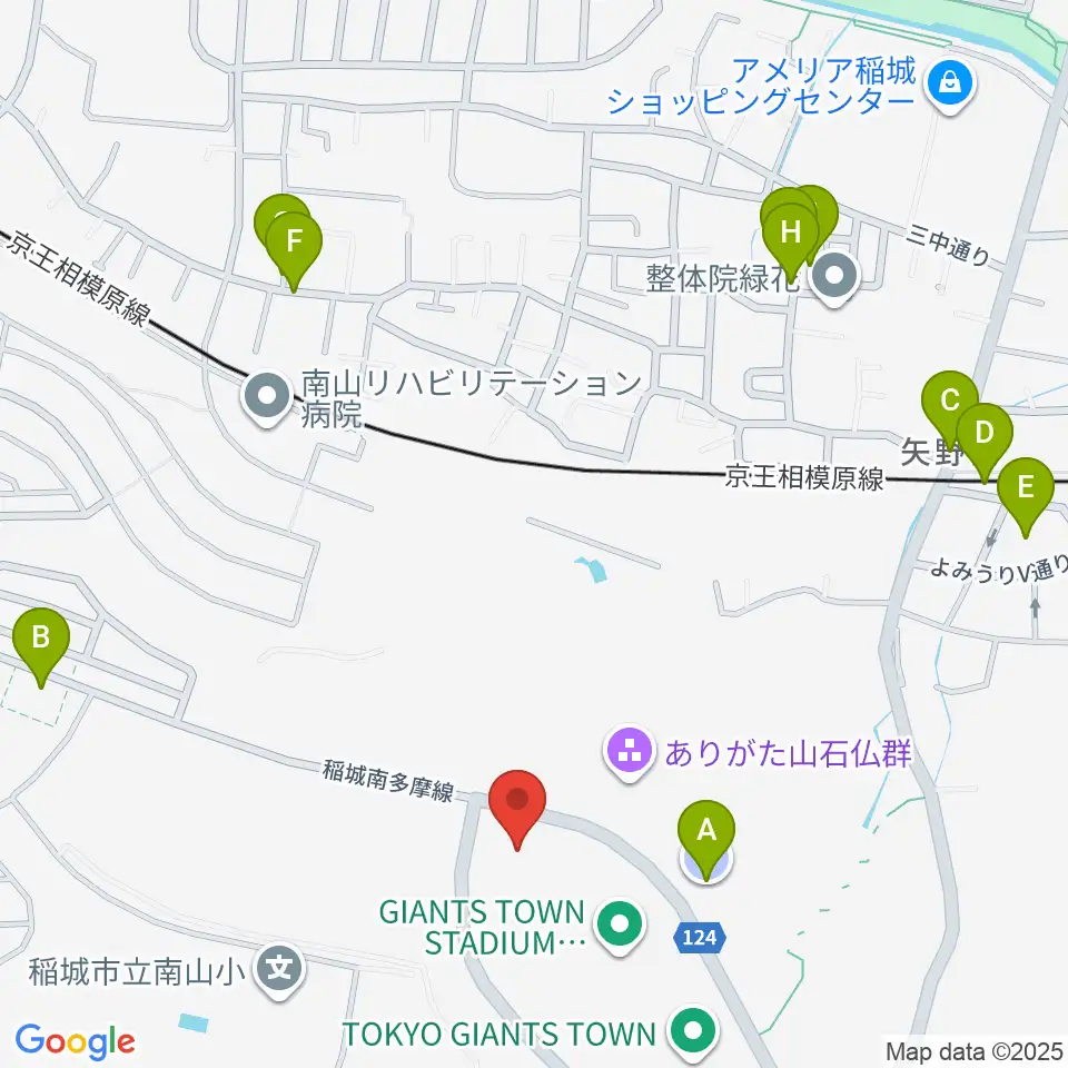 ジャイアンツタウンサブグラウンド周辺の駐車場・コインパーキング一覧地図