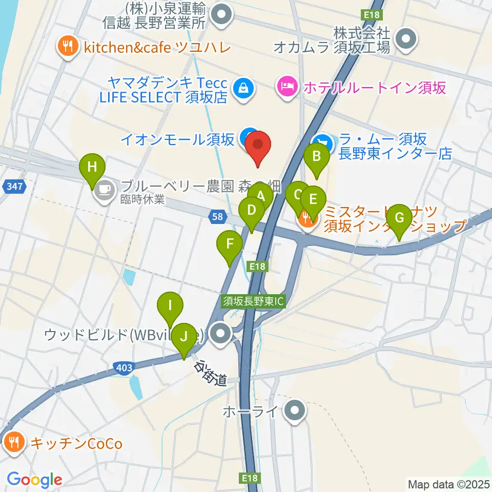 イオンシネマ須坂周辺の駐車場・コインパーキング一覧地図
