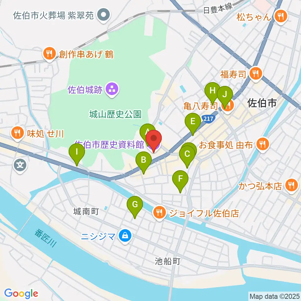 佐伯市歴史資料館周辺の駐車場・コインパーキング一覧地図