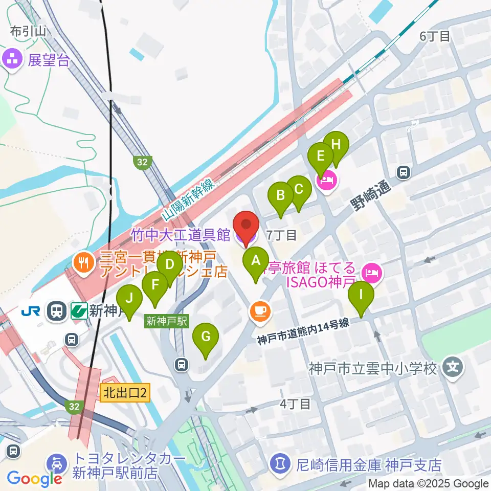 竹中大工道具館周辺の駐車場・コインパーキング一覧地図