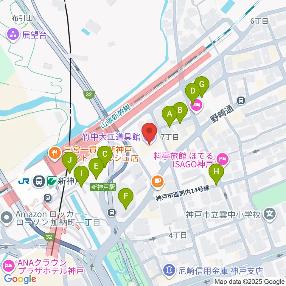 竹中大工道具館周辺の駐車場・コインパーキング一覧地図