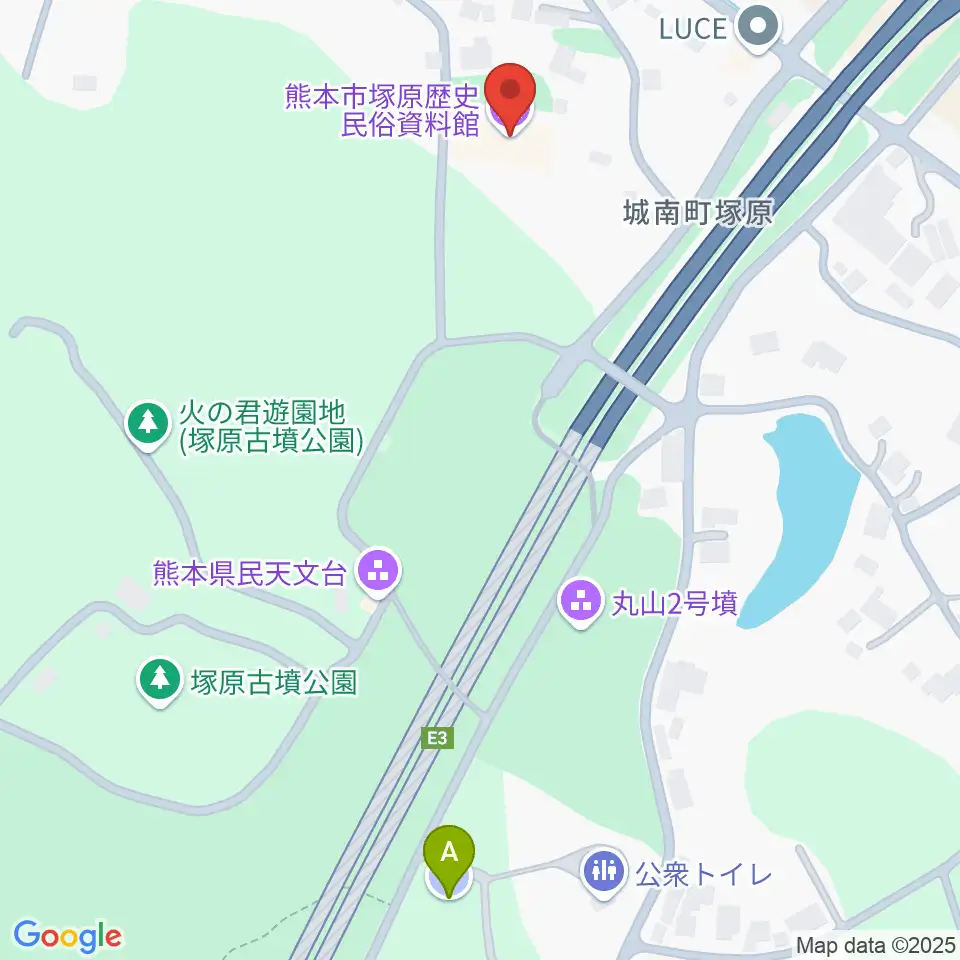 熊本市塚原歴史民俗資料館周辺の駐車場・コインパーキング一覧地図