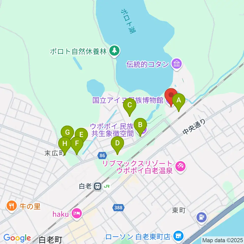 国立アイヌ民族博物館周辺の駐車場・コインパーキング一覧地図