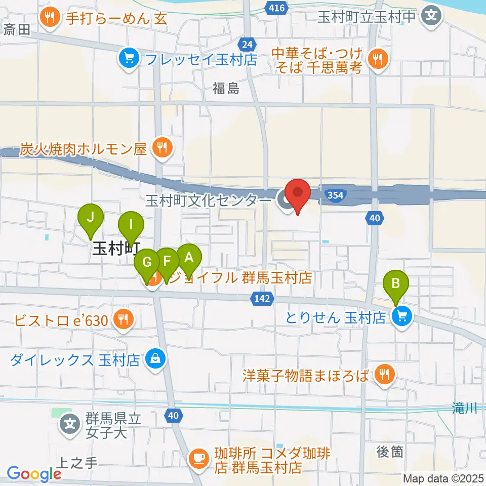 玉村町歴史資料館周辺の駐車場・コインパーキング一覧地図