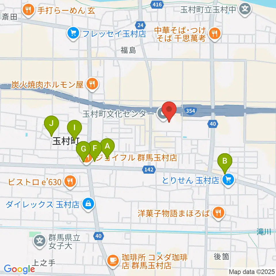 玉村町歴史資料館周辺の駐車場・コインパーキング一覧地図