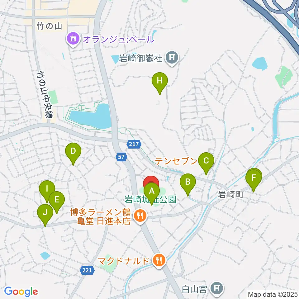 岩崎城歴史記念館周辺の駐車場・コインパーキング一覧地図