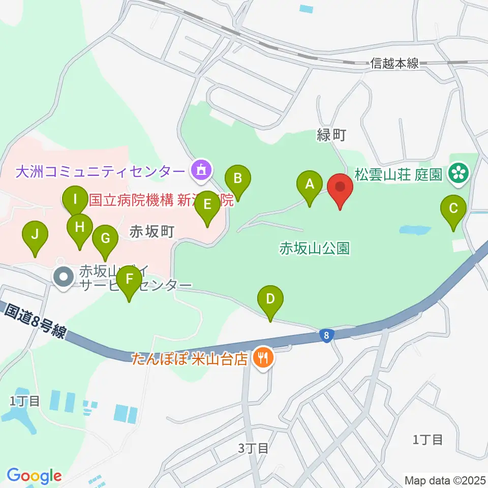 柏崎市立博物館周辺の駐車場・コインパーキング一覧地図