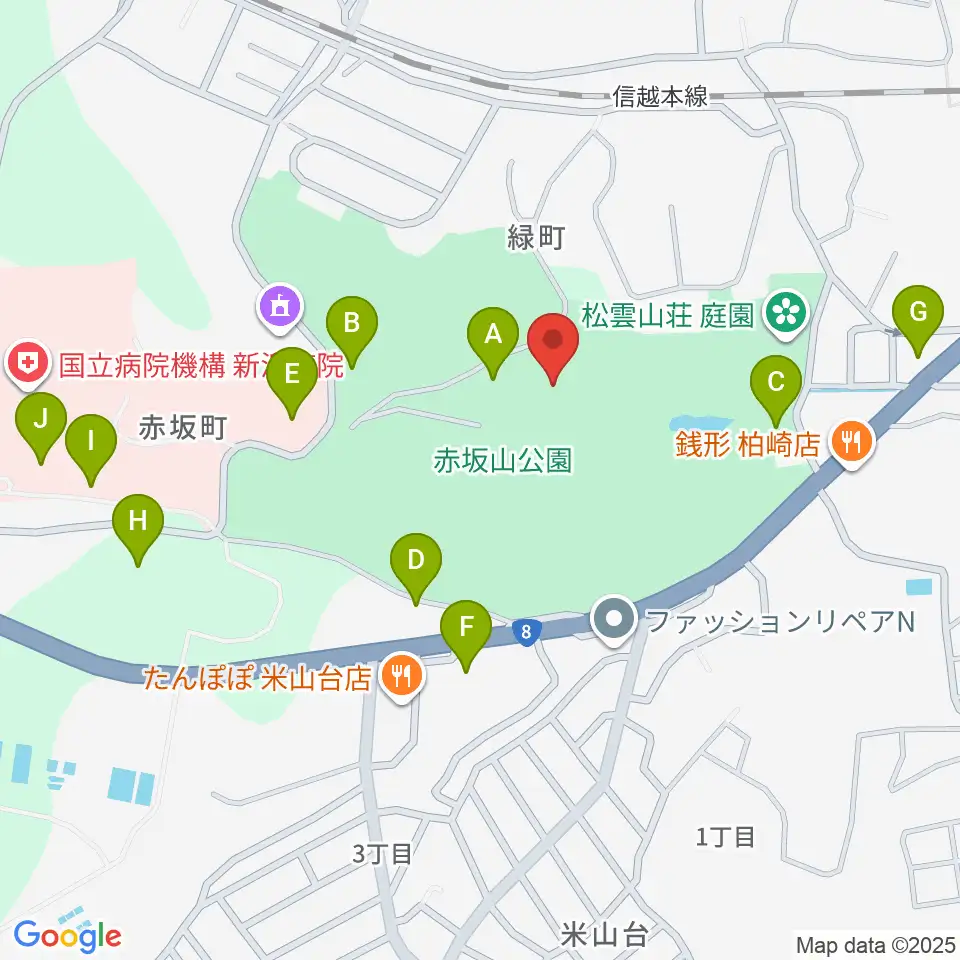 柏崎市立博物館周辺の駐車場・コインパーキング一覧地図