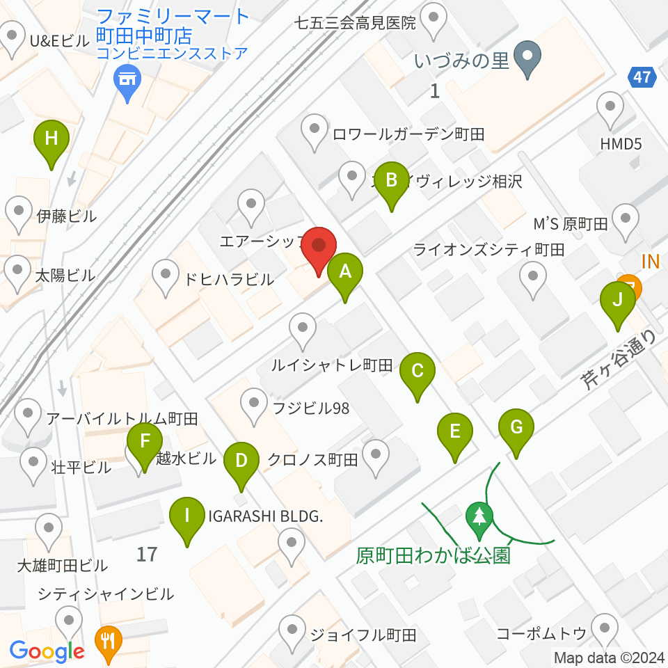 スタジオアクト町田周辺の駐車場・コインパーキング一覧地図