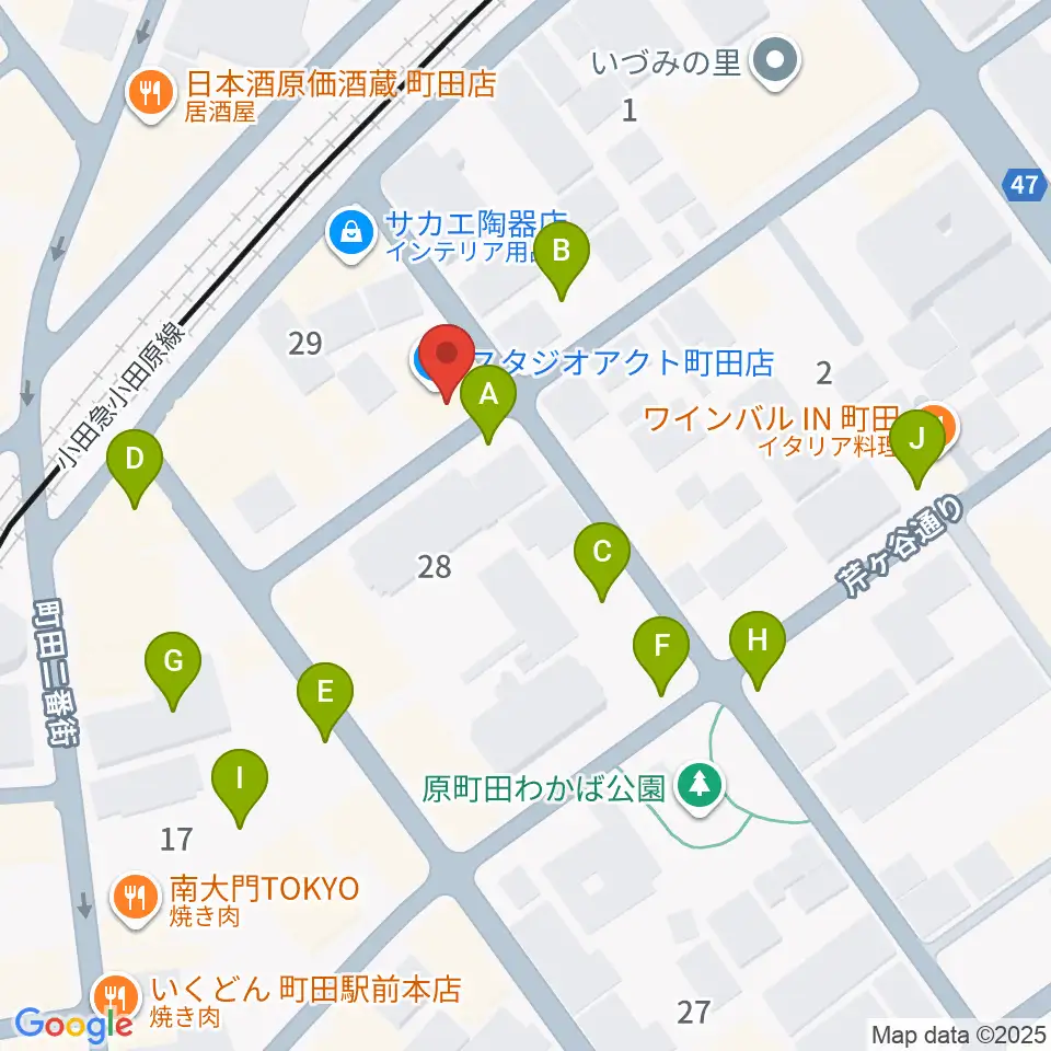 スタジオアクト町田周辺の駐車場・コインパーキング一覧地図