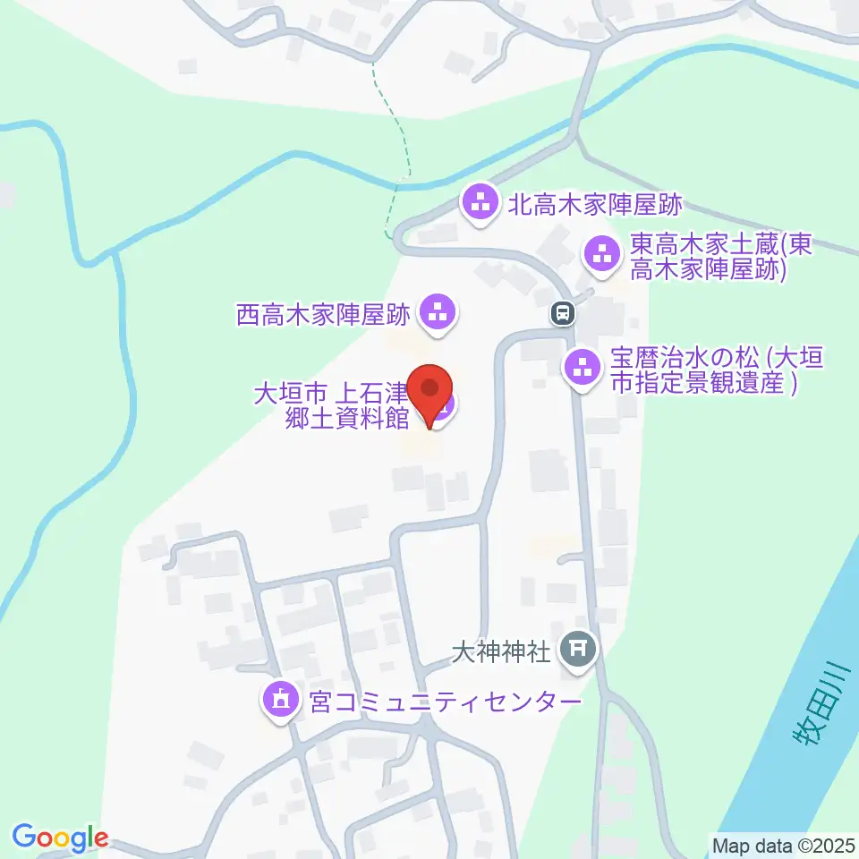 上石津郷土資料館周辺の駐車場・コインパーキング一覧地図