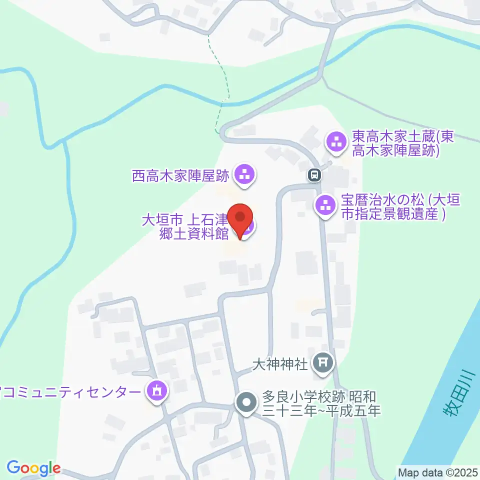 上石津郷土資料館周辺の駐車場・コインパーキング一覧地図