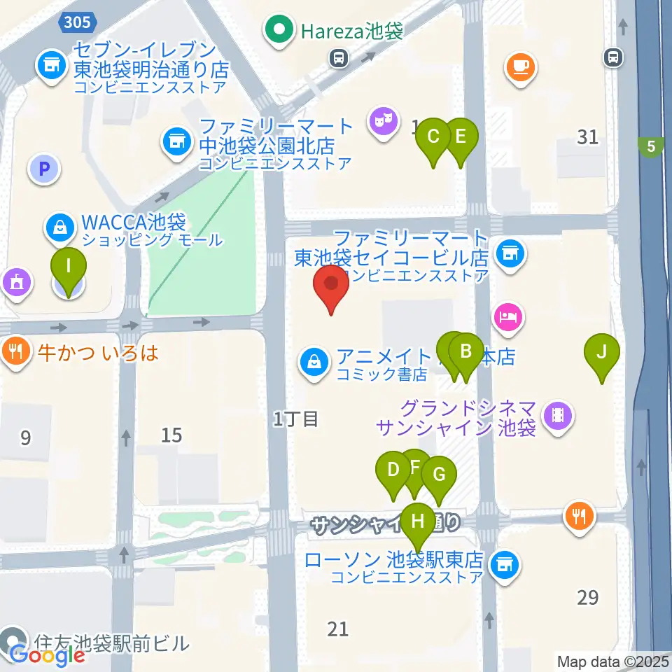 アニメイトシアター周辺の駐車場・コインパーキング一覧地図