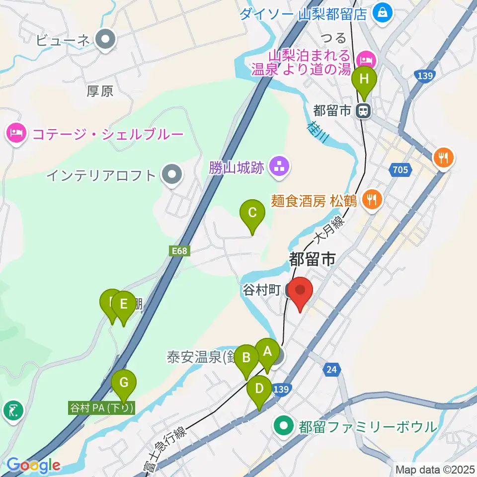 ミュージアム都留周辺の駐車場・コインパーキング一覧地図