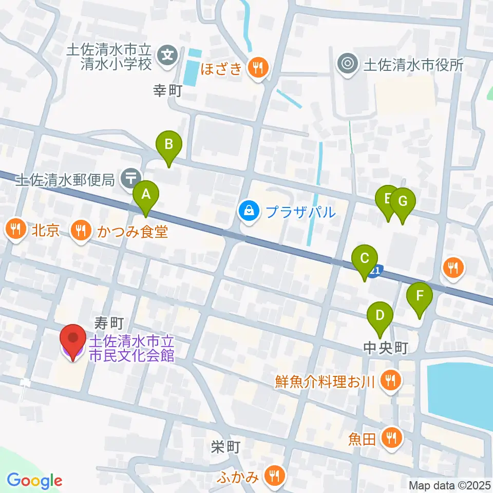 土佐清水市市民文化会館くろしおホール周辺の駐車場・コインパーキング一覧地図
